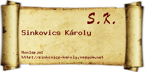 Sinkovics Károly névjegykártya